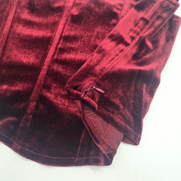 ASTR The Label Velvet Corset Top Large Wine Strap Side Zip - Picture 8 of 10